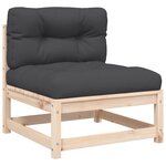 vidaXL Canapé de jardin avec coussins 2 places bois de pin massif
