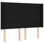vidaXL Sommier à lattes de lit matelas et LED Noir 140x200 cm Tissu