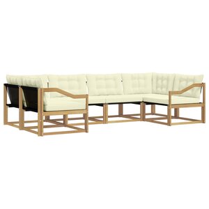 vidaXL Ensemble de canapés d'extérieur 6 Pièces Blanc et crème