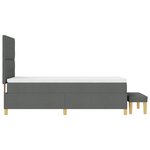 vidaXL Lit à ressort avec matelas et banc Gris foncé 90x200 cm Tissu