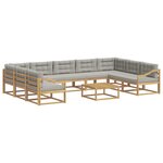 vidaXL Ensemble de canapés d'extérieur 10 pc Blanc et gris clair
