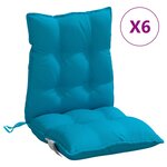 vidaXL Coussins de chaise à dossier bas lot de 6 bleu clair