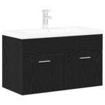 vidaXL Cabinet de salle de bain Chêne noir 90 x 38 5 x 46 cm
