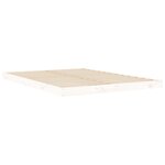 vidaXL Cadre de lit blanc 135x190 cm double bois massif de pin