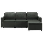 vidaXL Canapé-lit modulaire 3 places Gris Similicuir