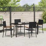 vidaXL Ensemble de salle à manger pour jardin 5 Pièces Noir Poly rotin