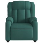vidaXL Fauteuil de massage inclinable électrique Vert foncé Tissu