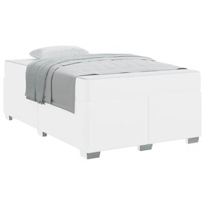 vidaXL Cadre de lit avec matelas Blanc 120 x 200 cm tissu