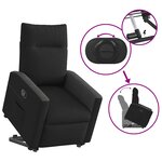 vidaXL Fauteuil inclinable noir tissu