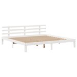 vidaXL Lit bibliothèque sans matelas blanc 200x200 cm bois pin massif