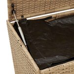 vidaXL Boîte de rangement de jardin et roues mélange beige 283L rotin