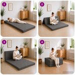 vidaXL Canapé-lit pliable 100 x 67 x 45 cm Gris foncé