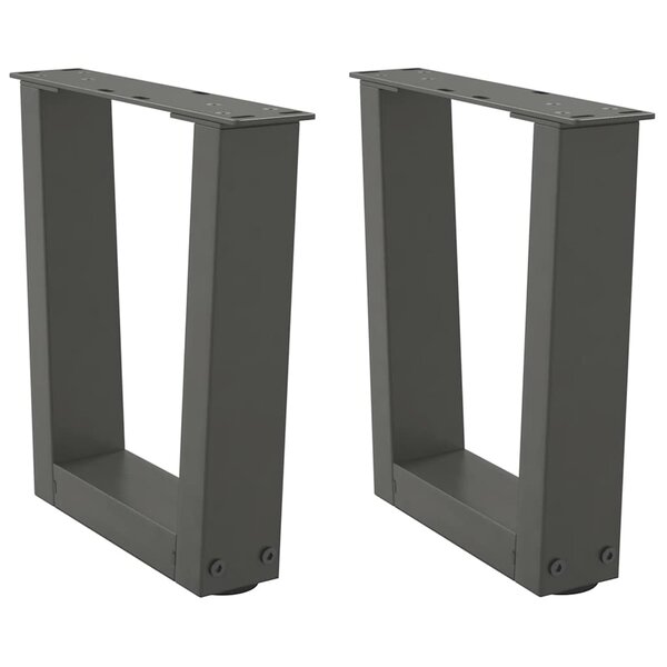 vidaXL Pieds de table basse en forme de V  2 pièces  anthracite  30 x (30-31 3) cm  acier