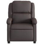 vidaXL Fauteuil inclinable de massage marron foncé cuir véritable