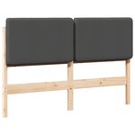vidaXL Tête de lit capitonnée Brun et gris foncé 150 cm Pin massif
