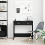 Bureau vidaXL Noir en Chêne 80x40x75 cm en Bois d'ingénierie