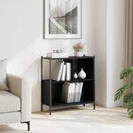 vidaXL Bibliothèque noir 72x28x77 5 cm bois d'ingénierie