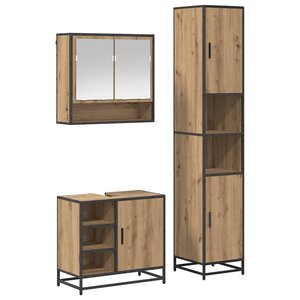 vidaXL Ensemble de mobilier de salle de bain 3 Pièces Chêne artisanal