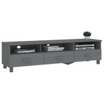 vidaXL Meuble TV HAMAR Gris foncé 158x40x40 cm Bois massif de pin