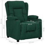 vidaXL Fauteuil inclinable Vert foncé Tissu