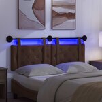 vidaXL Tête de lit suspendue Avec lumière LED Marron Simili cuir