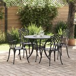 Ensemble de jardin 5 pièces vidaXL en aluminium noir