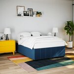 vidaXL Cadre de lit sans matelas bleu 140x190 cm tissu