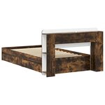 vidaXL Cadre de lit avec rangement avec tiroir Chêne fumé 90 x 200 cm