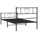 vidaXL Cadre de lit métal sans matelas avec pied de lit noir 80x200 cm