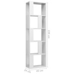 vidaXL Bibliothèque/Séparateur de pièce Blanc brillant Bois ingénierie