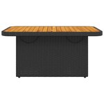 vidaXL Table de jardin noir 90x55x71 cm résine tressée et bois acacia