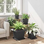 vidaXL Pots de plantes 6 Pièces Noir 38 x 38 x 30 cm Plastique