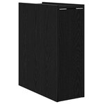 vidaXL Armoire de salle de bain étroite avec roulettes en chêne noir et bois aggloméré