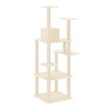 vidaXL Arbre à chat avec griffoirs en sisal Crème 153 cm