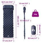 vidaXL Matelas de camping gonflable avec oreiller 1 personne gris