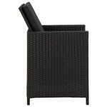 vidaXL Chaises de jardin lot de 2 avec coussins Résine tressée Noir