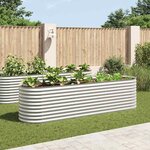 vidaXL Lit surélevé de jardin 320x80x81 cm Acier galvanisé Argenté