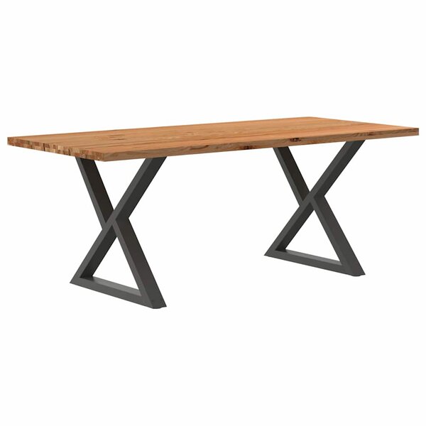 vidaXL Table à manger marron clair bois de chêne massif rectangulaire