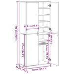 vidaXL Highboard Bois Vieilli 80x39x178 cm
