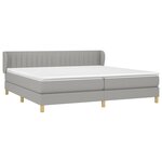 vidaXL Sommier à lattes de lit avec matelas Gris clair 200x200cm Tissu
