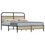 vidaXL Cadre de lit sans matelas 160x200 cm chêne sonoma
