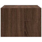 vidaXL Table de chevet murale avec lumières LED chêne marron
