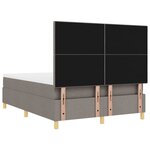 vidaXL Lit à ressorts avec matelas Taupe 140 x 190 cm tissu