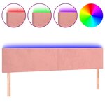 vidaXL Tête de lit à LED Rose 200x5x78/88 cm Velours