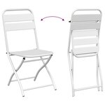 vidaXL Chaises de jardin pliantes 2 Pièces Blanc Acier