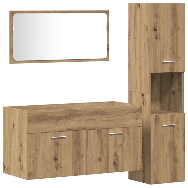vidaXL Ensemble de meubles salle de bain 3 Pièces bois d'ingénierie