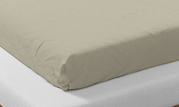 Drap housse en coton bio 160 x 200 cm - Beige