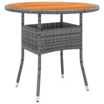 vidaXL Ensemble de bistro de jardin 3 Pièces Résine tressée Gris