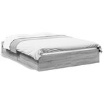vidaXL Cadre de lit et tiroirs sonoma gris 140x190 cm bois ingénierie