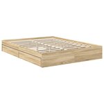 vidaXL Lit de Rangement Chêne Sonoma 150 x 200 cm Bois d'ingénierie